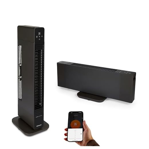 Dimplex DXDC22 ThermaFlex 2-in-1 Smart Convector Hot & Cold Tower Fan – 2.2kW Portable Electric Heater with Wi-Fi App Control, Energy Efficient Eco Mode – Use Flat or Upright – Black, 15m² Coverage