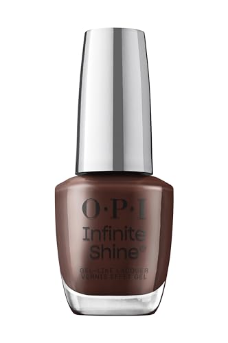 OPI Infinite Shine Not Afraid of the Dark | Opaque Dark Brown Crème Long Wear Gel Like Nail Polish | Vegan, Long Lasting, Streak Free
