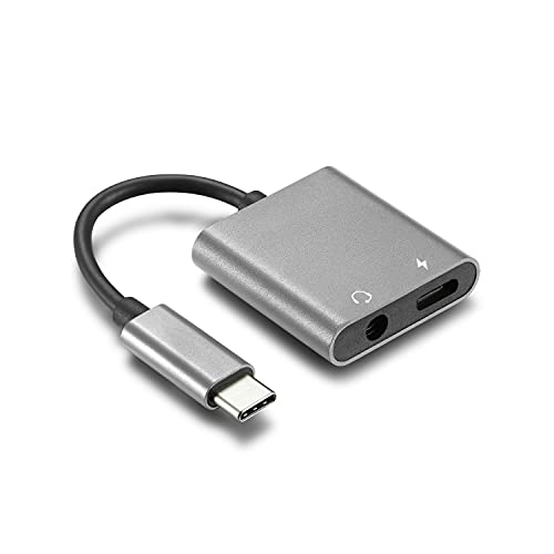 PEPPER JOBS C2PDA USB-C to 3.5 mm Headphone Jack Adapter 2-in-1 USB-C to AUX Adapter with Fast Charging, Compatible with Samsung Galaxy S21 Series/Note 20 Ultra/Note 20/S20 Series, iPad Pro and More