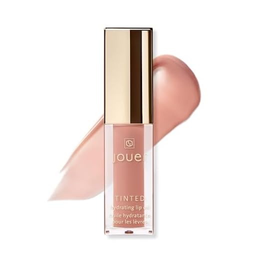 Jouer Gloss Labial Hidratante Com Cor Essential Tinted Lip Oil Gloss – Sérum Hidratante Para Lábios Secos – Óleo Labial Com Cor Sem Fragrância – Fórmula Com Óleo De Semente De Jojoba E Óleo De Dama