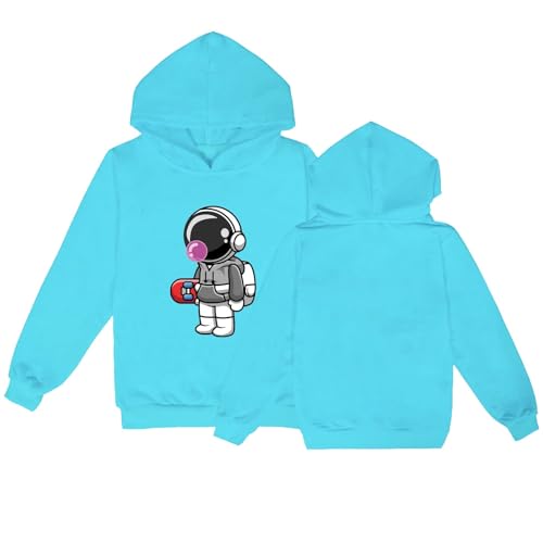 Kids Girl Boys Graphic Hoodies Toddler Long Sleeves Warm Sweatshirts Solid Color Leisure (Light Blue, 3-4 Years)