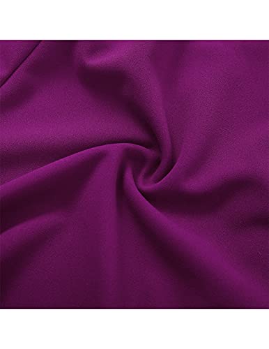 Dresstells Vintage Tea Dress For Women, 1950S Cocktail Party Dresses, Modest Bridesmaid Dress For Wedding Guest, 3/4 Sleeve Formal Aline Church Dress, Fit Flare Prom Dress Purple L #TOP4