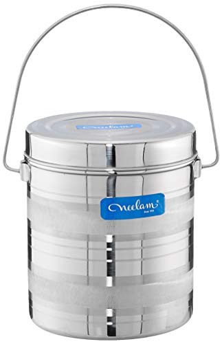 Image of Neelam Stainless Steel 17, 22 Gauge Diamond Milk Pot, 6100 ml, Stainless Steel Storage Can Useable As Steel Dabba, Milk, ghee, Oil Storage, Etc. Heavy Jointless Body, Induction Compatible, Silver