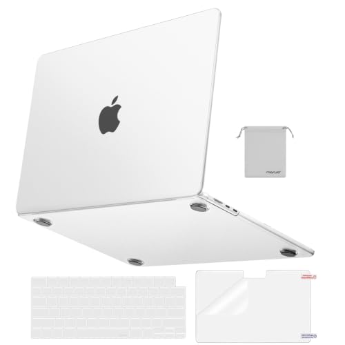 Image of MOSISO Compatible with MacBook Air 13 inch Case M5 2026 M4 M3 M2 2025-2022 A3449 A3240 A3113 A2681, 4 in 1 Kit Matte Hard Shell for MacBook Air 13.6 Case, Anti-Fingerprints&Ultra-Thin, Frost Clear