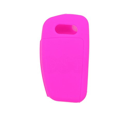 BROVACS Silicone Cover Protector Case Holder Skin Jacket Compatible with AUDI 3 Button Flip Remote Key Fob CV9820 Rose - Image 3
