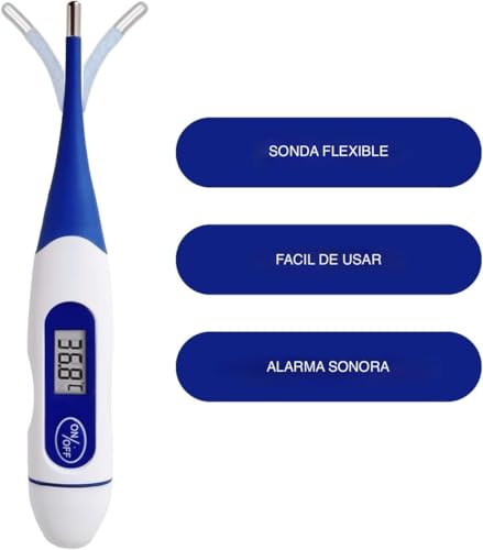 Miniatura 5 de Kft-03 -Termómetro Digital De Punta Flexible Lectura Rápida Lcd, Alarma De Fiebre, Alta Precisión 0,1 C, Impermeable Ipx6 Termómetro Médico Para Axila, Oral Y Rectal