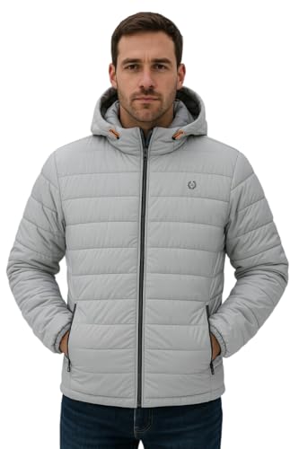 Image of Leebonee Mens Solid Quilted Puffer Jacket with Hood