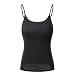 KEALLI Women's Sports Camisole Built-in Bra Adjustable Spaghetti Strap Tank Top Padded Cami Tanks (XL,Black)