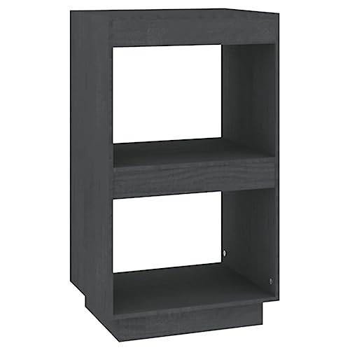 vidaXL Massivholz Kiefer Bücherregal Regal Raumteiler Standregal Aktenregal Wandregal Büroregal Raumtrenner Aufbewahrung Grau 40x35x71cm