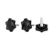 Aexit M6x20mm Male Knobs & Hand Wheels Thread 30mm Dia Plastic Star Head Screw On Clamping Knobs Star Knobs Grip 3pcs