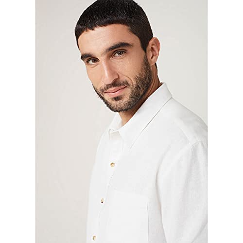 Camisa linho com viscose slim, Hering, Masculino, Bege Claro, G