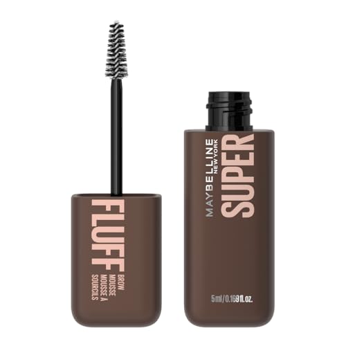 Maybelline New York Mascara Volumizzante per Sopracciglia, Sopracciglia Piene e Soffici, Formula Leggera in Mousse, Superfluff, Tonalità: Deep Brown, 4,7 ml
