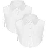 2 Pcs Fake Collar White Collared Shirt Women Detachable Dickey Collar Faux Collar Shirt for Women Fake White Collar Half Shirt Blouse False Collar Top for Women Girls
