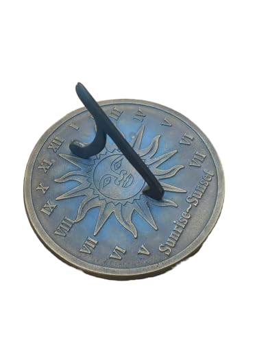 SUZIFURN Brass Sunrise Sunset Sundial Gift for Parents, Grandparents, Friends, Couples, Anniversary Sundial Gift