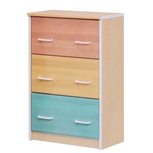 Amazon.co.jp: 3段チェスト(子供部屋家具) 木製(天然木) 幅60cm×奥行 