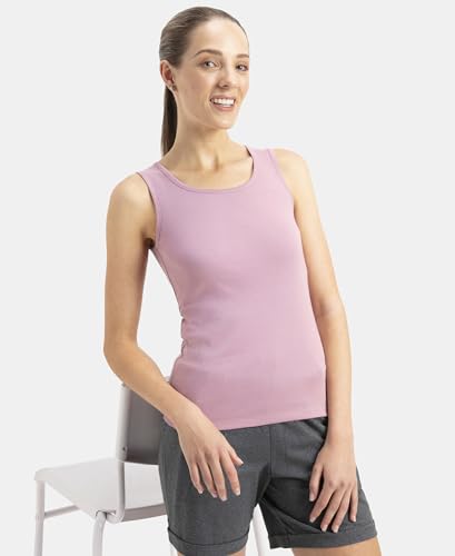 Image of Jockey A113 Women Super Combed Cotton Rib Fabric Slim Fit Solid Tank Top