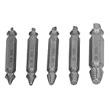 Kikumi 5-teiliges Schraubenausdreher-Entferner-Set, Doppelkopf-Entfernungswerkzeug-Set mit Box, Schnellarbeitsstahl