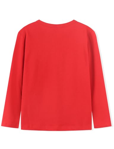 Noomelfish Girls Long Sleeve Heart Pocket T-Shirts Casual Cotton Tee Tops Blouse (5-12 Years)2