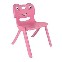 Muddy Hands Kids Plastic Chair with Smiley Face - Child Sized Nursery Chair for Toddlers & Preschool – Lightweight & Durable – 33cm x 30cm x 52cm – Ideal for Playroom, Classroom or Bedroom (Pink)
