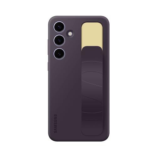 Image of Samsung Galaxy S24+ Plus Standing Grip Phone Case, Protective Silicone Cover with Hand Strap, Kickstand, Durable Design, Soft Touch, US Version, EF-GS926CEEGUS, Dark Violet