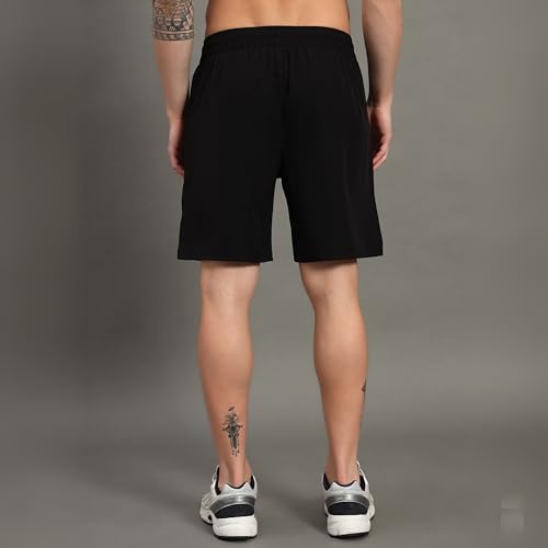Image of ATICX Polyester Shorts for Men - Quick Dry Lightweight with Zipper Pockets - Gym, Running, Jogging, Training Half Pants for Basketball, Swimming, Badminton, Cycling, Football, Outdoor & Home Wear