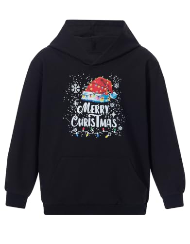 Kids' Merry Christmas Black Hoodie