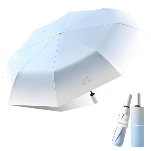Image of PALAY Mini Sun Umbrella UPF 50+ Sun Protective Sun Umbrella with Black Liner 6 Strong Ribs Design Fashion Outdoor Folding Umbrella Travel