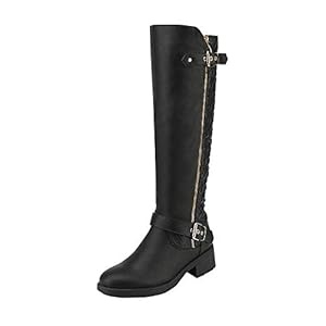 DREAM PAIRS Women’s Knee High Boots Wide Calf Low Heel Riding Boots Fall Tall Boots for Women