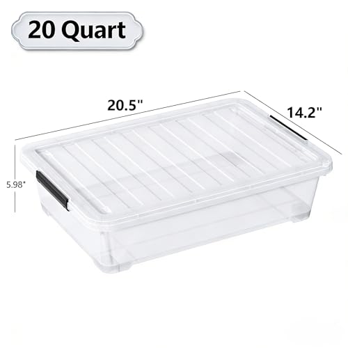 Underbed-Storage-Bins-with-Wheels-20-Qt-Set-of-3-Rolling-Under-Bed-Storage-Containers-for-Home-or-Dorm-Bedrooms-and-Closets-Low-Profile-Wheeled-Latching-Box