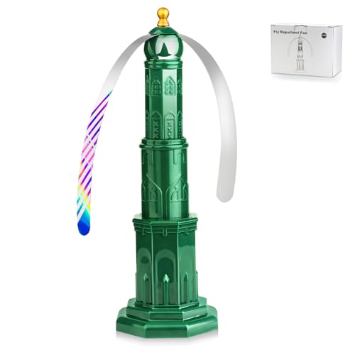 Répulsifs Anti-Mouches avec Interrupteur - Répulsif Automatique avec Crochet Soft Stop - pour Table, terrasse, Restaurant, Protection Contre Les Insectes - Vert