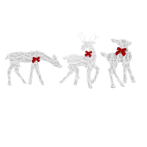 Ensemble familial de cerfs de Noël éclairés Pssopp résistant aux intempéries - 5