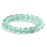 NLIEO Green Aventurine Natural Gemstone Stretch Beaded Rings for Women Stackable Dainty Elastic Crystal Rings Jewelry