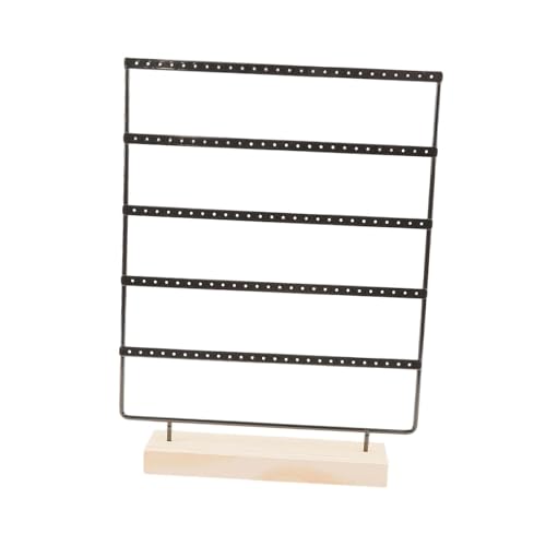 Colaxi 5 Tier Earring Display Stand Hanging Storage Rack Creative Accessories Earring Holder Stand for Centerpiece Desktop Necklace, Black
