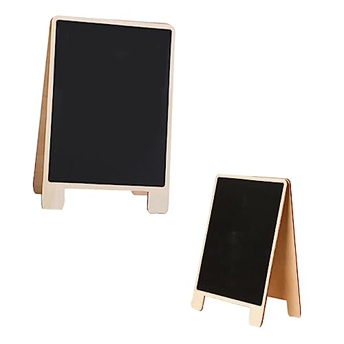 HOMSFOU 2pcs Wooden Chalkboard Signs Desktop Standing Message Boards for Home Office for Weddings Boys and Girls Crafts and Party Favors for Kitchen and Garden Decor