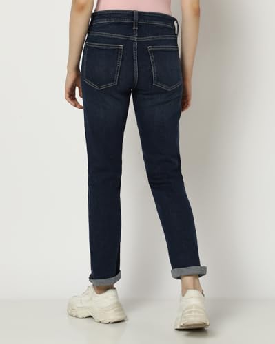 Image of Gap Women Straight Fit Mid Rise Heavily Washed Jeans