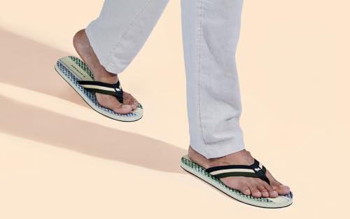 Image of Neeman's Modern Striped Fusion Flip Flops for Men | Orthopedic & Cushioned Slippers | Soft, Lightweight, Flexible Indoor Outdoor Chappal