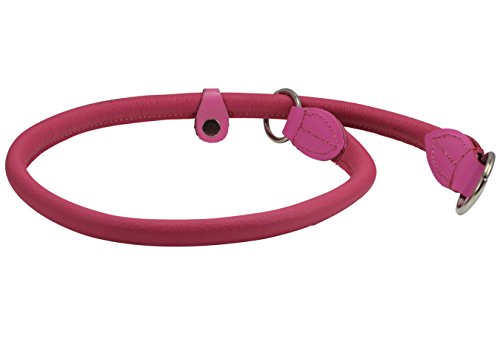 Collier étrangleur rond en cuir rose de 50,8 cm pour chiens - 3