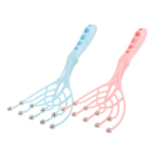 BATHVEVE Masseur De Cuir Chevelu Rouleaux 9 Têtes Lot 2 Pièces Plastique Solide Léger Portable Usage Tête Nuque Épaules Détente Spa Japonerie Présent Relaxation