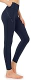 Persit Damen Sport Leggings, High Waist Yogahose Sportleggins Sporthose Tights Blickdicht Lang Trainingshose Dunkelblau S
