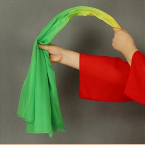 Abanicos de seda velo grande accesorios baile mango plegable gasa para danza tradicional 5