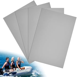 WOUMON Schlauchboot Reparaturset, 4pcs PVC Kajak Reparatur Patches,Wasserdichtes SUP Flickzeug Set für Kanu, Kajak, Schlauchboot (grau)