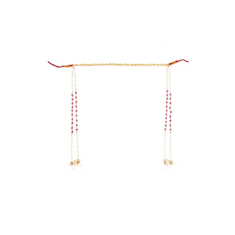 Anuradha Art Red Colour Designer Classy Wonderful Traditional Mundavalya/Bashing for Wedding.(Pack of 1)-image-33