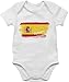 Shirtracer Fussball WM 2022 Fanartikel Baby - Spanien Vintage - 1/3 Monate - Weiß - Spanien Strampler - BZ10 - Baby Body Kurzarm für Jungen und Mädchen