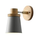 BOKT Bedside Wall Lamp Metal Material Simple Solid Wood 1-Light Bedroom Children's Room Study Wall...