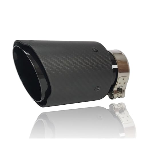 Tuyau d'échappement universel en acier inoxydable et embout en fibre de carbone 3k noir mat pour voiture