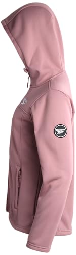 Reebok Jaqueta feminina - Jaqueta softshell de tecido à prova de vento com capuz para corrida, camin