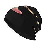 HJFCZH Starry Sky - Gorro de punto con estampado de peces de ojos grandes para adultos, gorro de frijol casual, sombrero elástico sin alas, unisex, negro