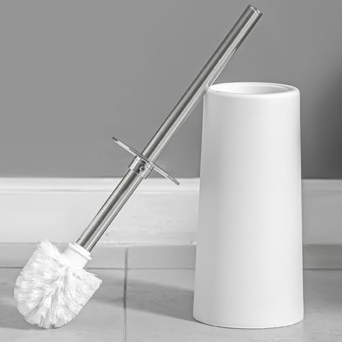Brosse de toilette blanche avec support en lot de 4 pièces pour la maison