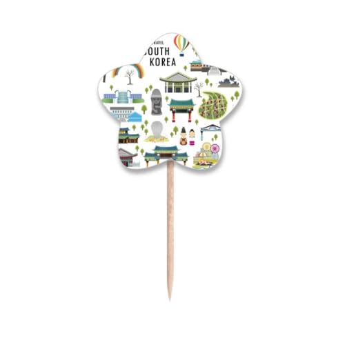 Cure-dents Drapeaux Star Cupcake Picks pour déco de buffet Corée - 2