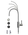 Drinking Water Faucet, Kitchen Sink Faucet Beverage Faucet for Drinking Water Purifier Filter Filtration System, 1/4-inch Tube, Lead-Free, Brushed Stainless Steel by KINGLEV…